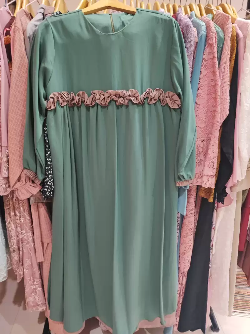 baju gamis warna hijau tosca