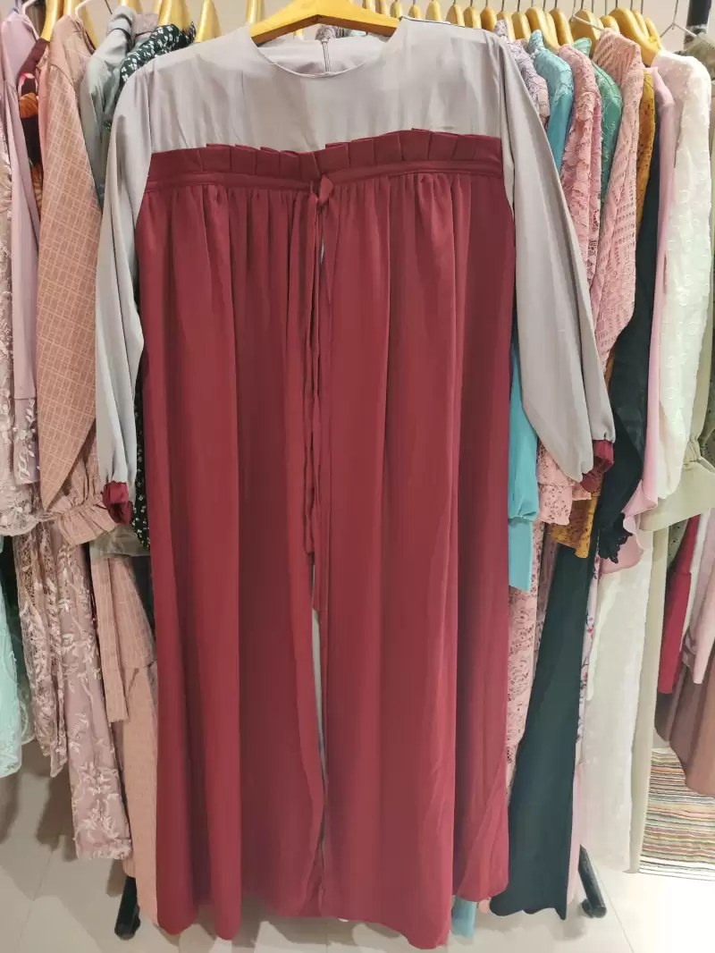 baju gamis warna merah marun