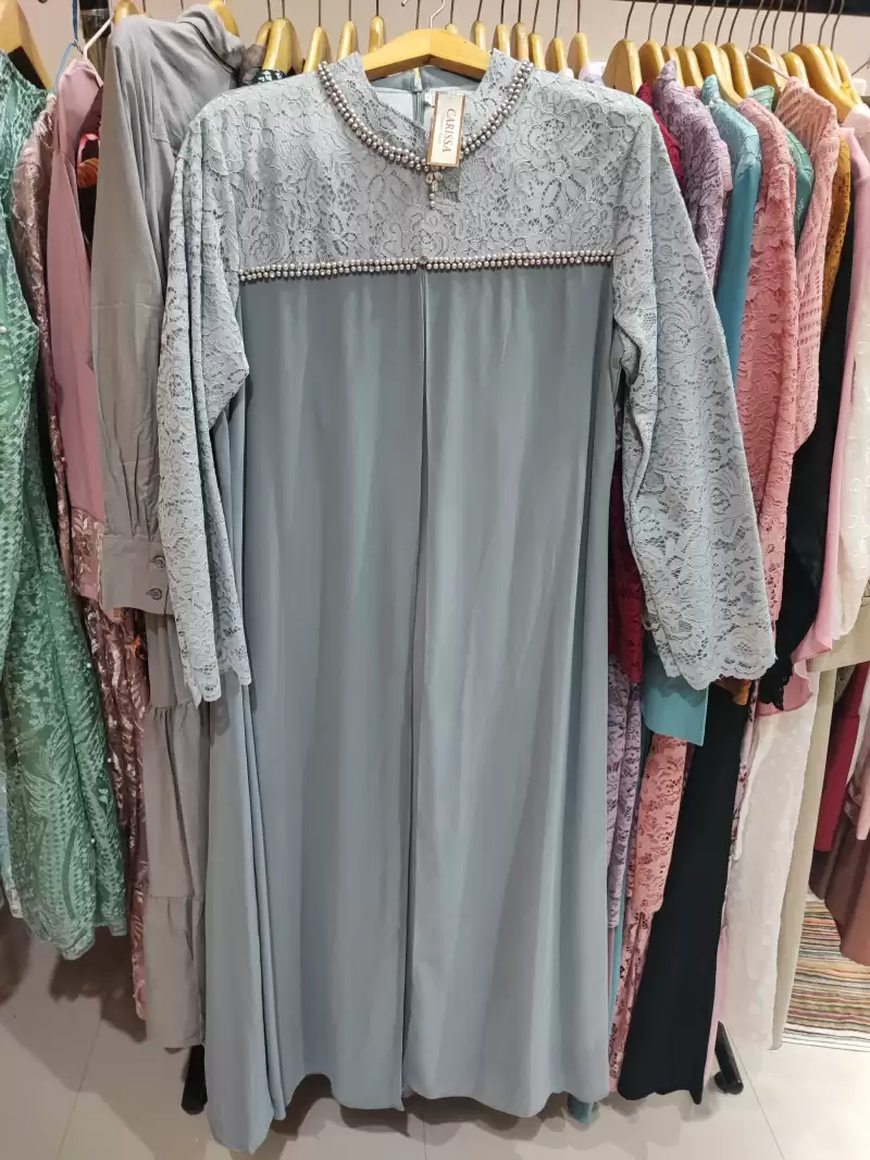 gamis Carissa warna abu-abu