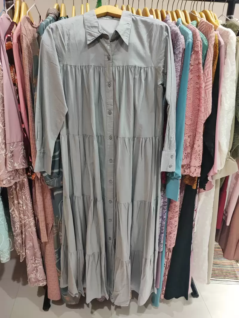 gamis polos warna abu-abu